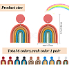 ANATTASOUL 6 Pairs 6 Colors Polymer Clay Arch Dangle Stud Earrings for Women EJEW-AN0004-33-2