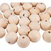 Round Unfinished Wood Beads WOOD-PH0004-30mm-LF-1