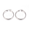 Tarnish Resistant 201 Stainless Steel Hoop Earrings EJEW-F237-02A-P-1