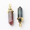 Natural Indian Agate Double Terminated Pointed Pendants G-G902-B13-1