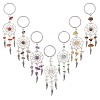 14Pcs 7 Colors Woven Net/Web with Wing Tibetan Style Alloy Keychain KEYC-AB00030-1