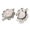 Natural Rose Quartz Faceted Oval Connector Charms G-G181-06P-10-2