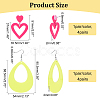   8 Pairs 8 Style Acrylic Heart & Teardrop Dangle Stud Earrings with Steel Pins for Women EJEW-PH0001-12-6