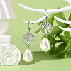 Natural Teardrop Shell Pearl Beads Dangle Earrings EJEW-JE02792-4