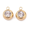 201 Stainless Steel Rhinestone Charms STAS-Z009-03A-04G-1