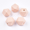 Painted Natural Wooden Beads WOOD-Q040-017B-09-1