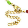 PVD Vacuum Plating 304 Stainless Steel & Glass Column Link Chain Bracelets for Women BJEW-P334-14G-4