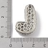 Rack Plating Brass Micro Pave Clear Cubic Zirconia Pendants ZIRC-U002-P-L-3