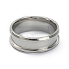 201 Stainless Steel Grooved Finger Ring Settings STAS-WH0029-52E-P-1