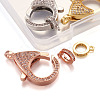 Brass Micro Pave Cubic Zirconia Lobster Claw Clasps ZIRC-TA0001-12-4