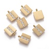 316 Surgical Stainless Steel Micro Pave Clear Cubic Zirconia Charms STAS-I164-030G-1