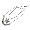 Alloy Rhinestone Pendant Necklaces & Adjustable Slider Necklaces Sets NJEW-Z012-03B-2