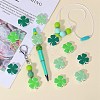 12Pcs 3 Colors Clover Food Grade Eco-Friendly Silicone Focal Beads SIL-SZ0001-18-4