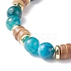 Natural Coconut & Stone Beaded Stretch Bracelet for Women BJEW-JB07546-5