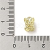 Brass Micro Pave Clear Cubic Zirconia Spacer Beads KK-K371-23G-3