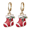 5Pairs 5 Styles Christmas Theme Alloy Enamel Dangle Earrings EJEW-JE05826-2