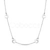TINYSAND 925 Sterling Silver Interlocking Chain Necklaces TS-N320-S-1
