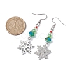 Christmas Theme Glass Dangle Earrings EJEW-TA00476-3