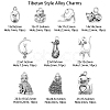 100Pcs 10 Styles Tibetan Style Alloy Kitten Pendants TIBEP-CJ0001-73-2