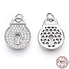 Rhodium Plated 925 Sterling Silver Micro Pave Cubic Zirconia Charms STER-T004-16P-1