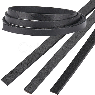 Gorgecraft 3Pcs Flat Leather Jewelry Cord WL-GF0001-16D-02-1