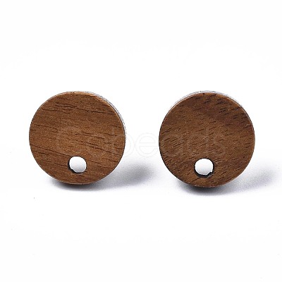 Walnut Wood Stud Earring Findings MAK-N033-008A-1