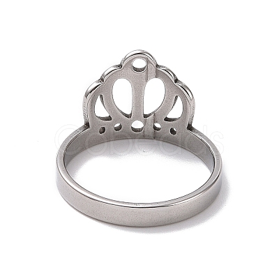 Non-Tarnish 201 Stainless Steel Crown Finger Ring RJEW-J051-49P-1