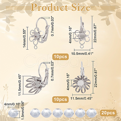 DICOSMETIC DIY Flower Leverback Earring Making Kits DIY-DC0001-48-1