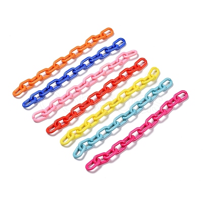 Handmade Opaque Acrylic Cable Chains AJEW-JB00702-1