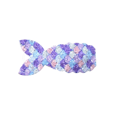 Fish Scale Shiny Cloth Snap Hair Clips PW-WG87473-03-1