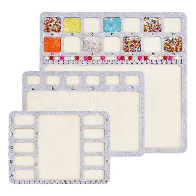 BENECREAT 3Pcs 3 Styles Felt Bead Design Boards Sets TOOL-BC0002-26-1