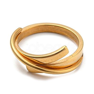 Ion Plating(IP) 304 Stainless Steel Rings for Women RJEW-E078-03G-1