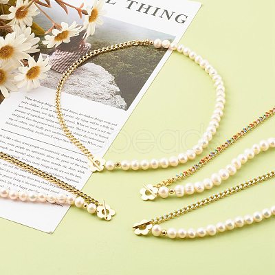 Brass Enamel Curb Chain Necklaces NJEW-JN03482-1