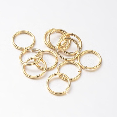 Eco-Friendly PVD Vacuum Plating & Long-Lasting Plated Brass Open Jump Rings X-KK-E663-4mm-G-1