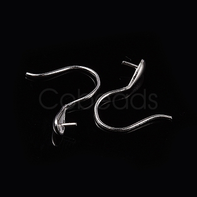 Anti-Tarnish Rhodium Plated Sterling Silver Earring Hooks X-STER-E041-14P-1