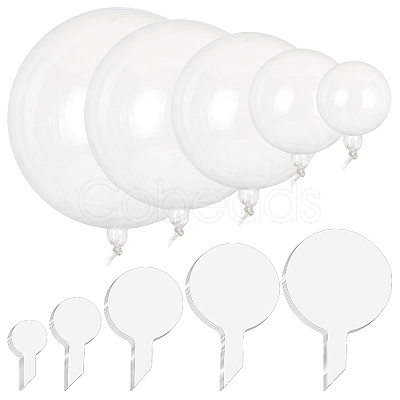 Olycraft 100Pcs 5 Styles Round Transparent TPU Balloons AJEW-OC0005-14-1