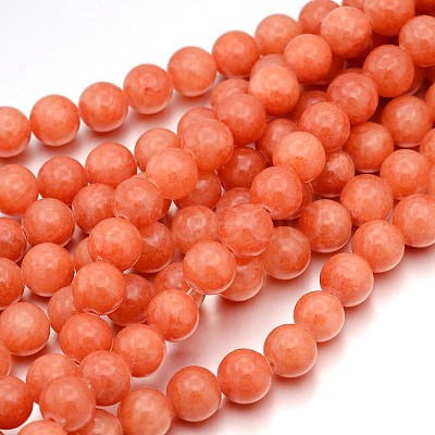 Natural Yellow Jade Beads Strands X-JBR8mm-34-1