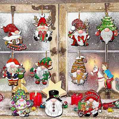 Christmas Theme Wood Pendants PW-WG6500E-01-1