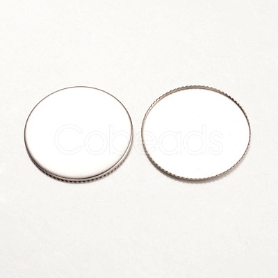 Tarnish Resistant 316 Surgical Stainless Steel Milled Edge Bezel Cups X-STAS-K099-01-25mm-P-1