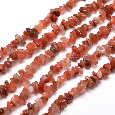 Natural South Red Agate Chip Bead Strands X-G-M205-49-1