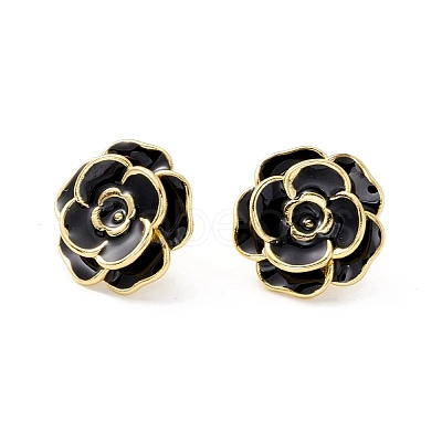 Flower Enamel Stud Earrings for Women EJEW-I684-07G-RS-1