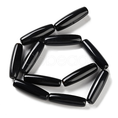 Natural Black Onyx Agate(Dyed & Heated) Beads Strands G-NH0019-C05-15-1