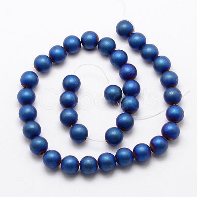 Electroplate Non-magnetic Synthetic Hematite Beads Strands G-R363-10mm-07-1