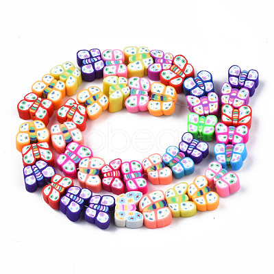 Handmade Polymer Clay Bead Strands CLAY-N006-71-1