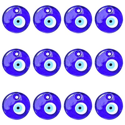 Handmade Lampwork Evil Eye Pendants LAMP-E106-02A-1