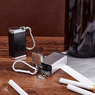 Unicraftale 2Pcs 2 Colors Aluminum Alloy Portable Ashtray with Lid AJEW-UN0001-29-1