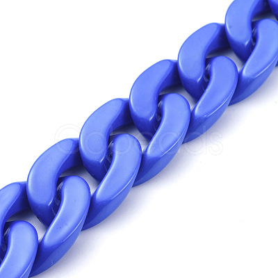 Handmade Opaque Acrylic Curb Chains AJEW-JB00564-05-1