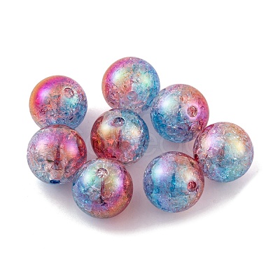 UV Plating Rainbow Iridescent Two Tone Acrylic Beads PACR-C009-04M-1