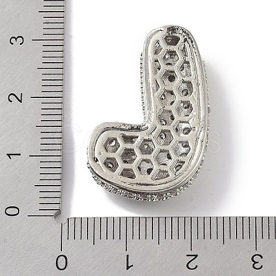 Rack Plating Brass Micro Pave Clear Cubic Zirconia Pendants ZIRC-U002-P-L-1