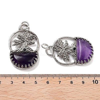 Natural Amethyst Bag Pendants G-Q163-06AS-08-1